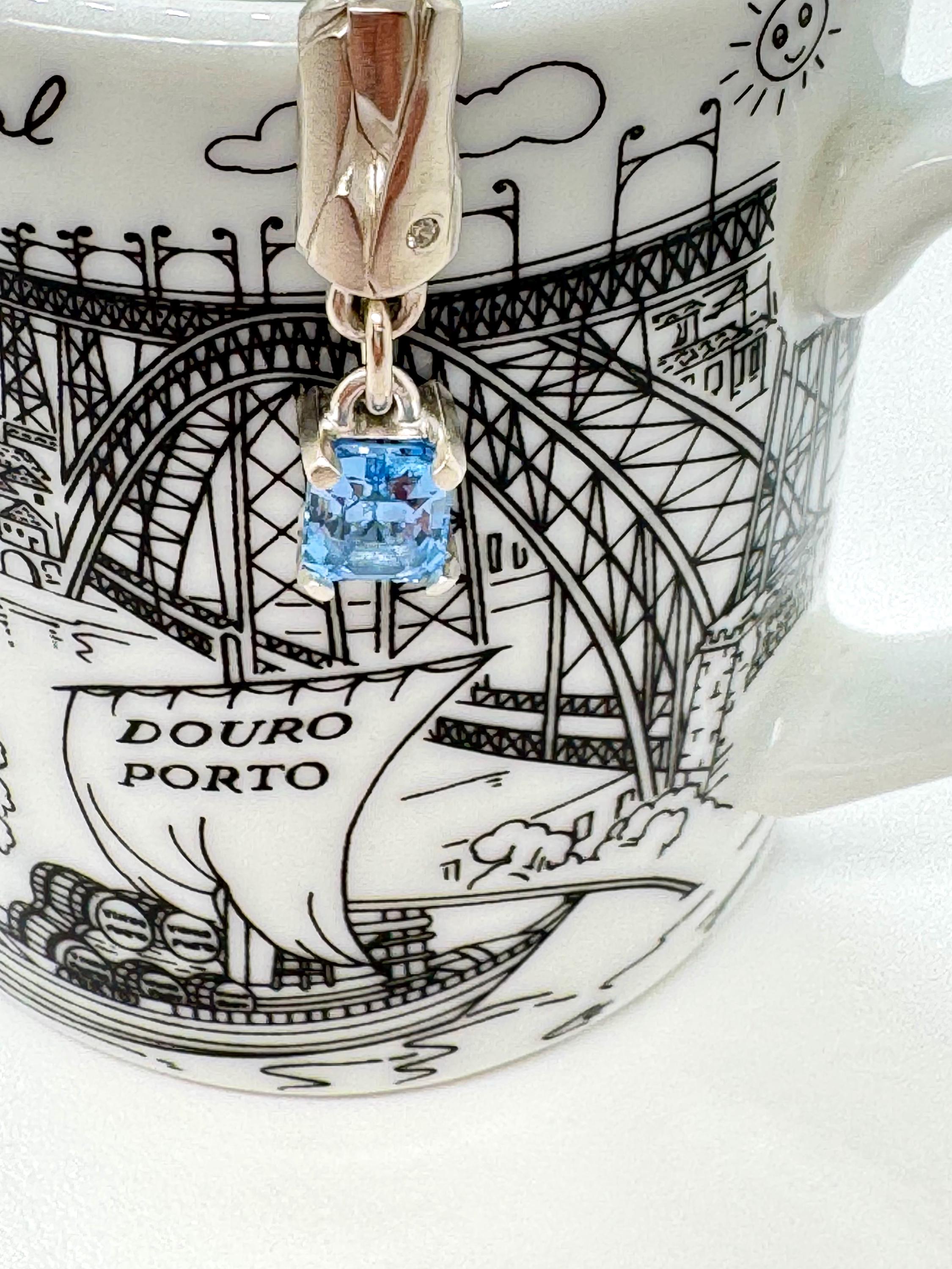 Blue Sapphire and Diamond Ear Drop