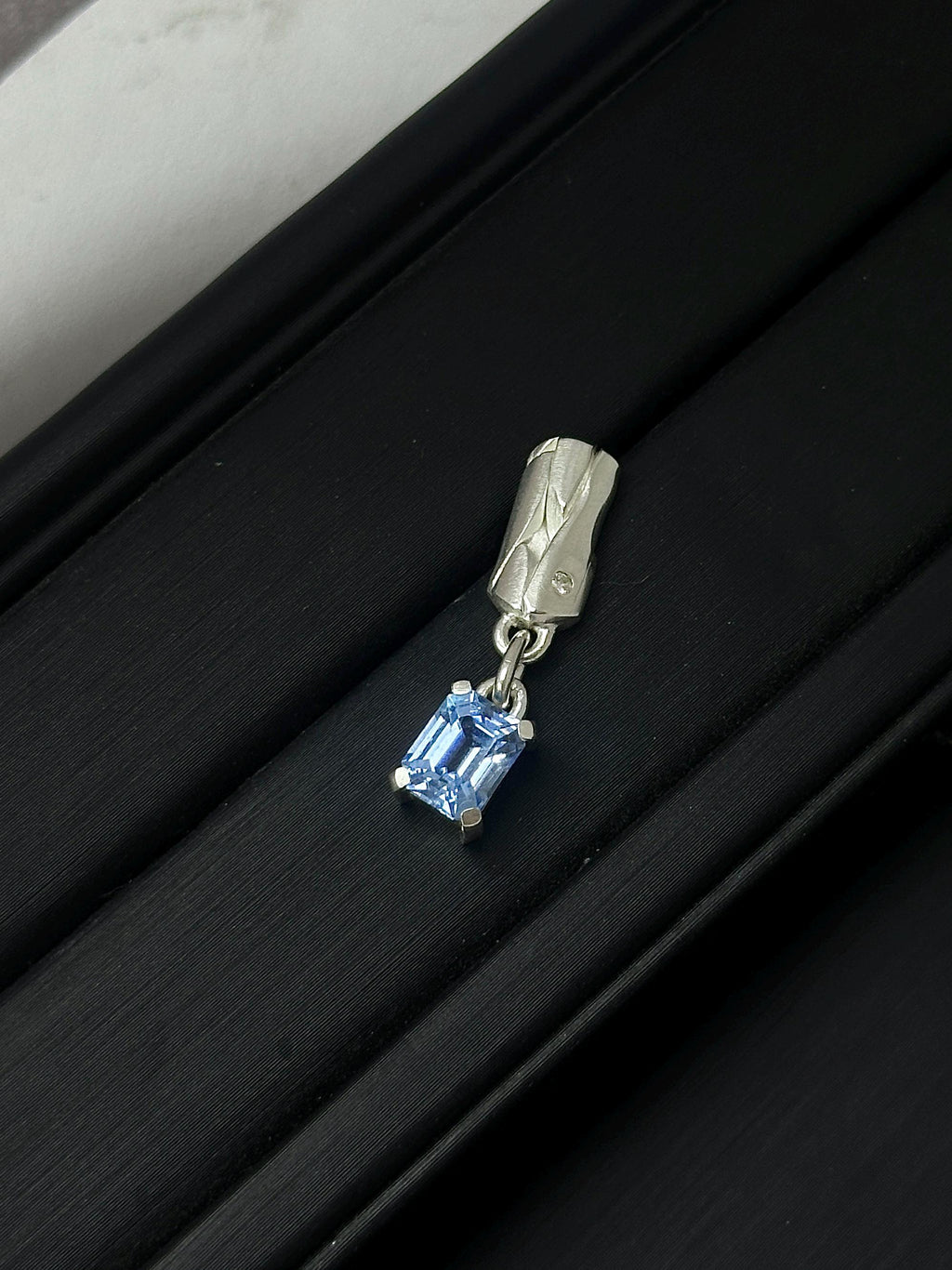 Blue Sapphire and Diamond Ear Drop