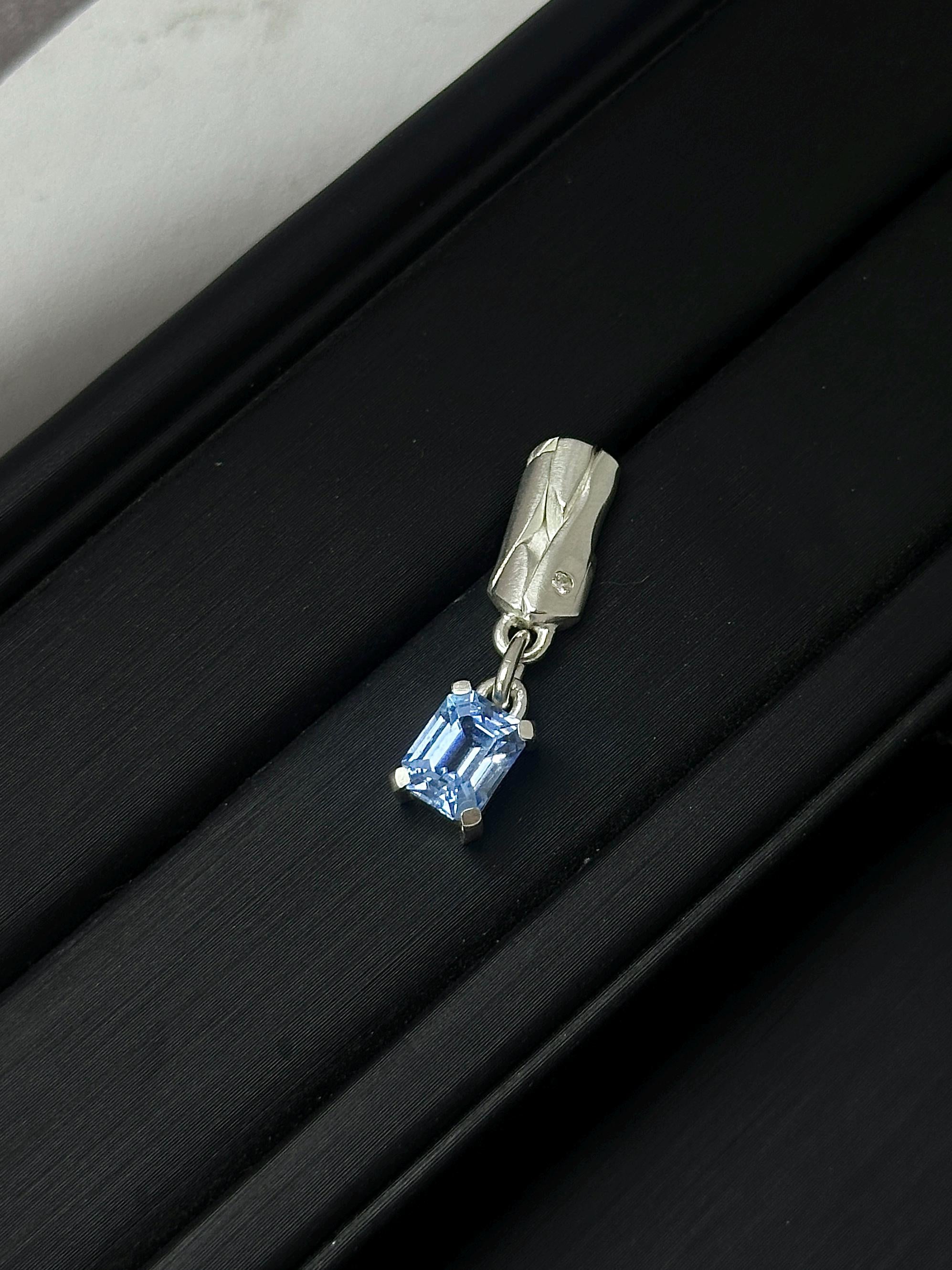 Blue Sapphire and Diamond Ear Drop